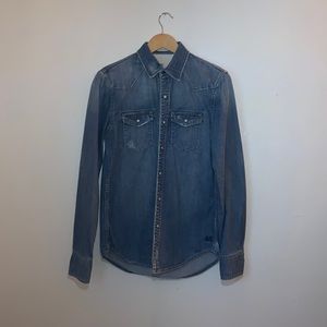 AE Long Sleeve Western Denim Button Down Shirt